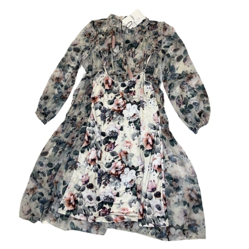 StyleKeeper Green Floral Ruffle Dress - Picture 2 of 6